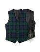 Black Watch Tartan Waistcoat Vest 