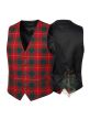 MacPhee Red Modern Tartan Waistcoat Vest 
