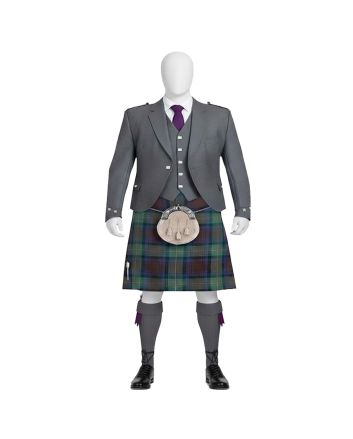 Light Grey Argyll Jacket Tartan Kilt Outfit