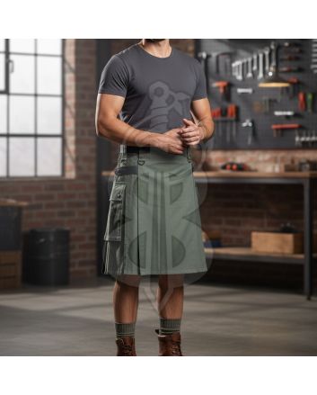 Olive Green Utility Kilt 