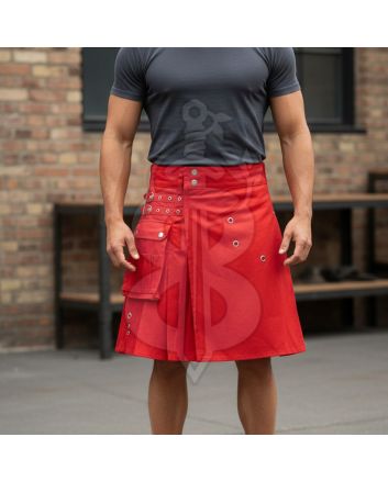 Red Short Utility Kilt