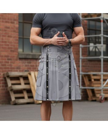 Grey Gothic Utility Kilt 