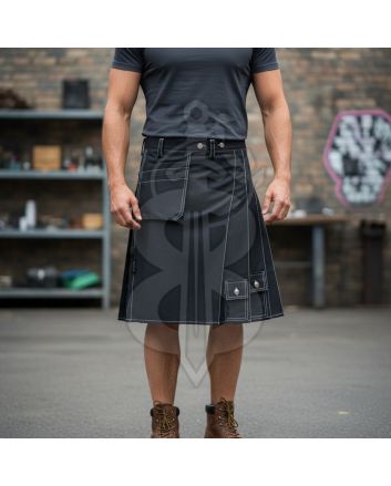 Black Modern Working Kilt