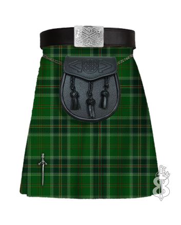 All Ireland Green Tartan Traditional 8 Yard Kilt