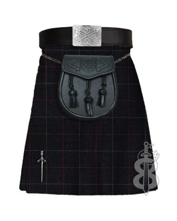 Clunie Charcoal Tartan Traditional Kilt