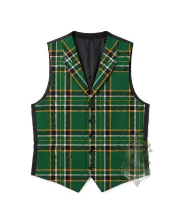 Dark Irish Tartan Waistcoat Vest 