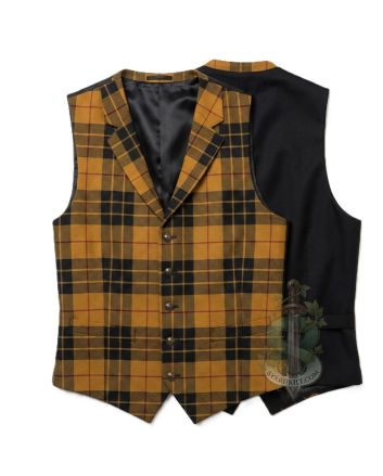 Macleod Lewis Dress Muted Tartan Waistcoat Vest 