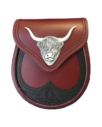 Brown Saddle Oxblood Leather Sporran