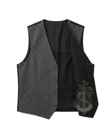 Solid Gray Tartan Waistcoat Vest 