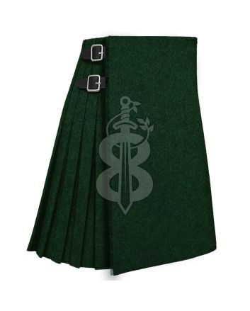 Solid Green Modern Tartan Traditional 8 Yard Kilt 