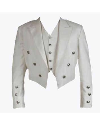 White Prince Charlie Jacket With Waistcoat 