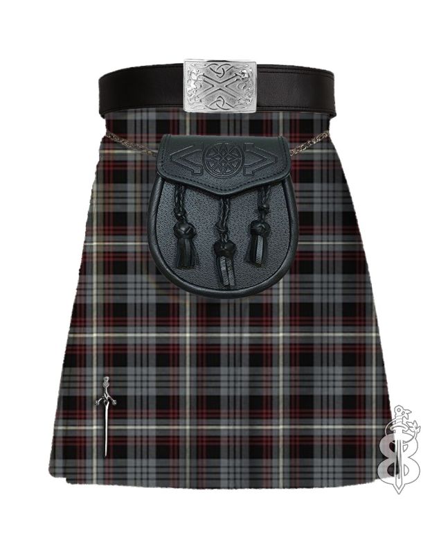 Auld Lang Syne Grey Tartan Traditional 8 Yard Kilt