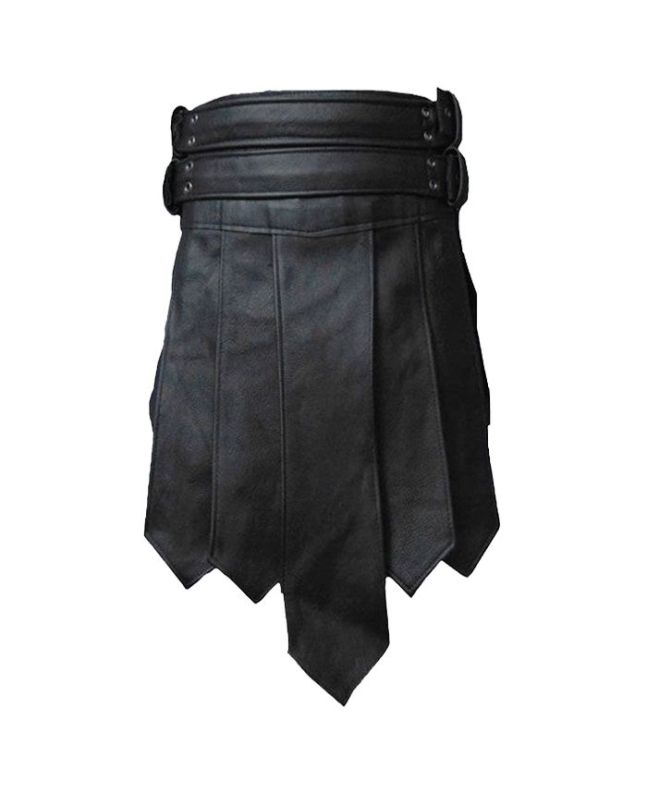 Black Gladiator Ancient Leather Kilt
