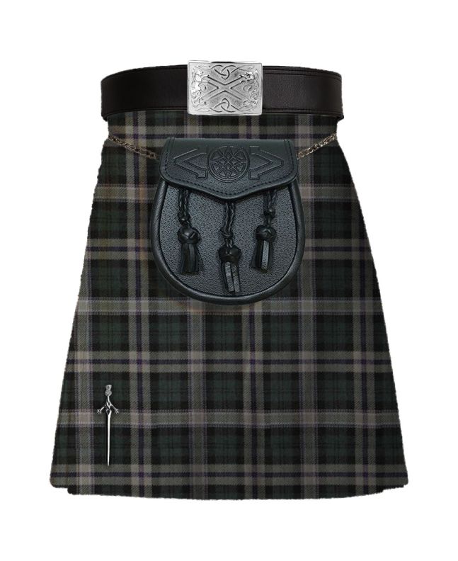 Black Scottish National Tartan Traditional Kilt