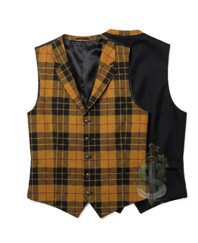 Macleod Lewis Dress Muted Tartan Waistcoat Vest 