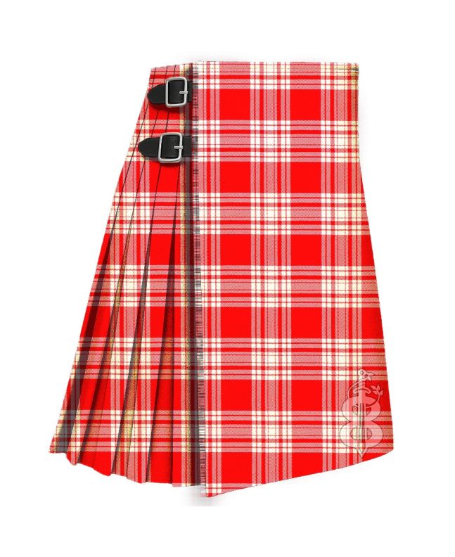 Menzies Red White Modern Tartan Kilt 