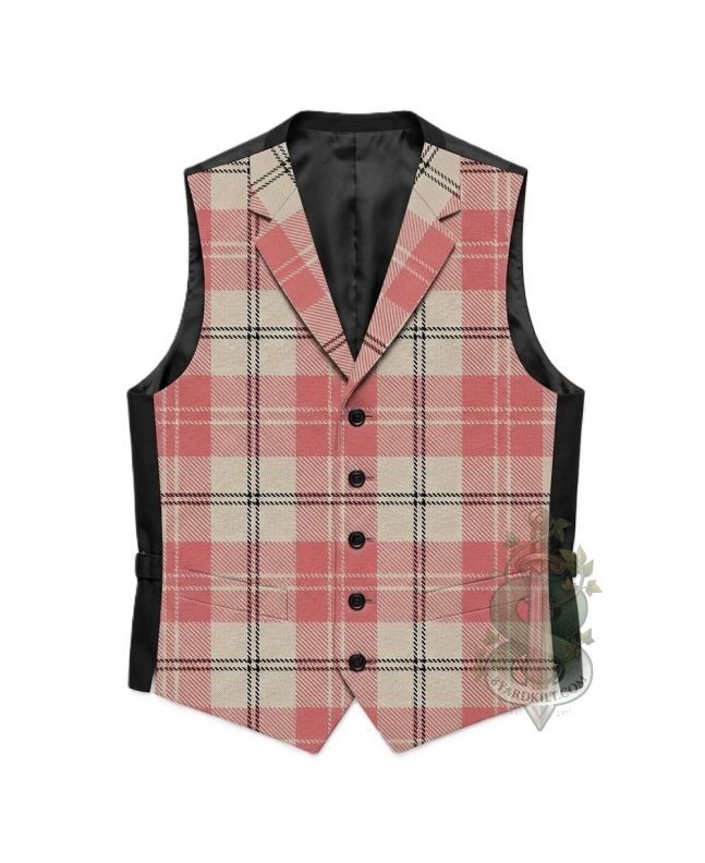 Scottish Ailsa Pink Tartan Waistcoat Vest 