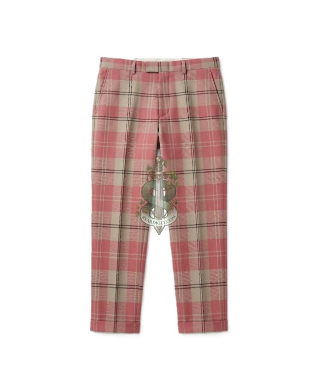 Scottish Ailsa Pink Tartan Trousers