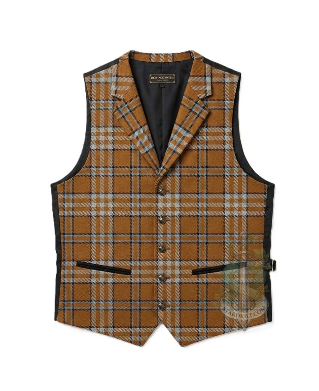 Tennessee Volunteer Orange Tartan Waistcoat Vest 