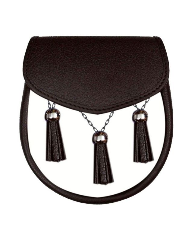 Black and White Leather sporran