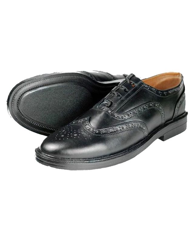 Leather Black Shoes Ghillie Brogues 